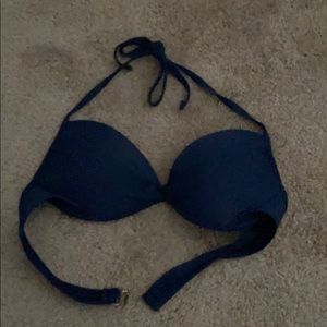 push up blue bikini top